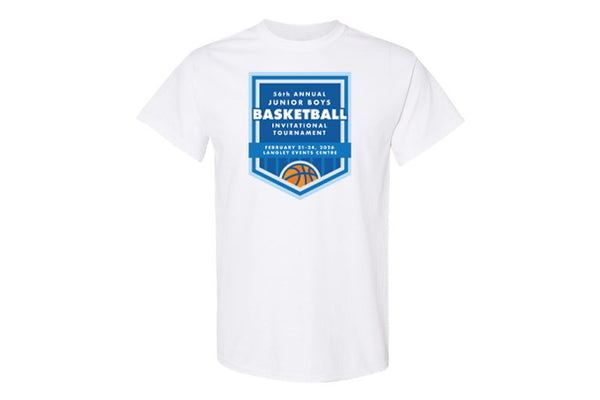 Junior Boys Basketball Invitational Tournament Tee - With Team Names on Back